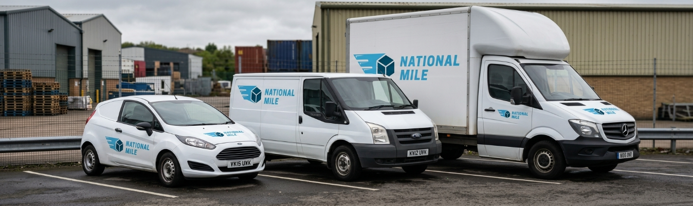National Mile fleet of vans and Luton vehicles ready for urgent dispatch
